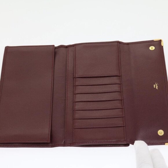 CARTIER Long Wallet Leather Red Auth 30964A - Picture 9 of 16